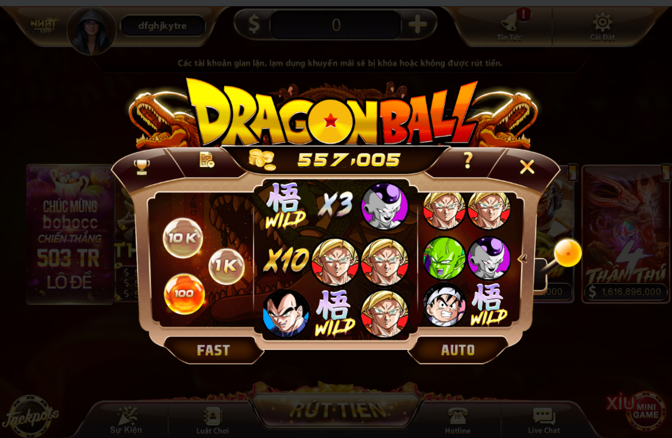 Cùng chiến slot game Dragon ball cực hay tại Nhat vip